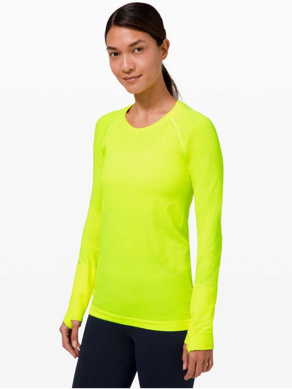 lululemon athletica Neon Lime Long Sleeve Crew SIZE Small